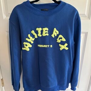 White Fox Blue Sweatshirt
